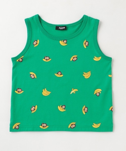 XLARGE KIDS（エクストララージキッズ）の「ファニーゴリラ＆バナナ総柄タンクトップ（タンクトップ・キッズ・オレンジ/グリーン/ブラック・110cm/120cm/100cm/80ｃｍ/130cm/90cm）」の2枚目の写真