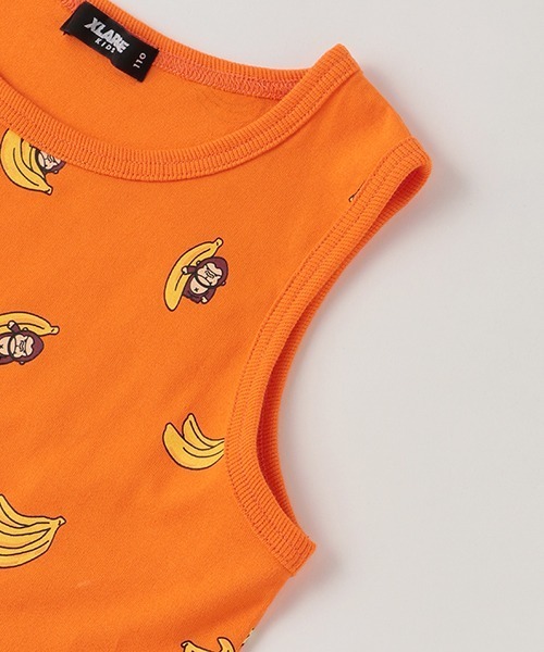 XLARGE KIDS（エクストララージキッズ）の「ファニーゴリラ＆バナナ総柄タンクトップ（タンクトップ・キッズ・オレンジ/グリーン/ブラック・110cm/120cm/100cm/80ｃｍ/130cm/90cm）」の7枚目の写真