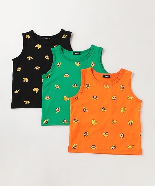XLARGE KIDS（エクストララージキッズ）の「ファニーゴリラ＆バナナ総柄タンクトップ（タンクトップ・キッズ・オレンジ/グリーン/ブラック・110cm/120cm/100cm/80ｃｍ/130cm/90cm）」の10枚目の写真