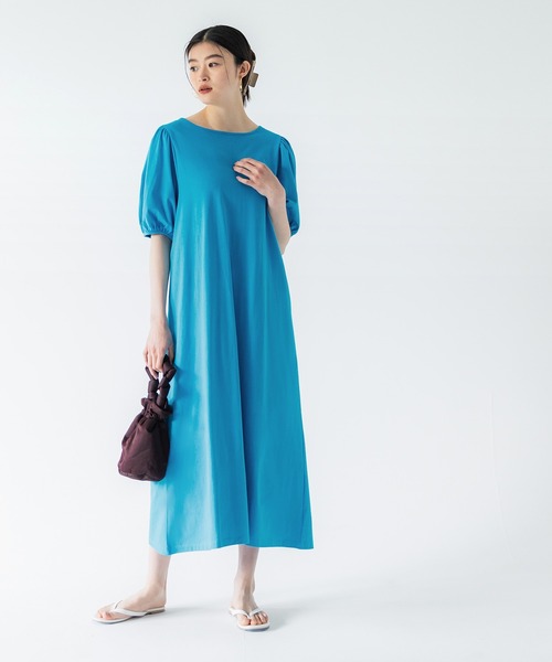 パフスリーブカットソーワンピース