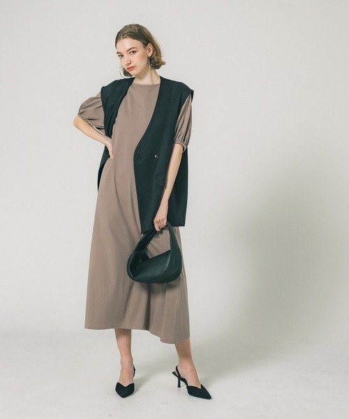 パフスリーブカットソーワンピース