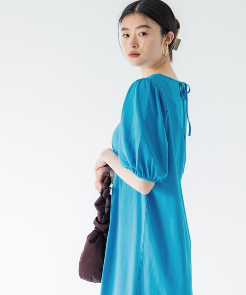 パフスリーブカットソーワンピース