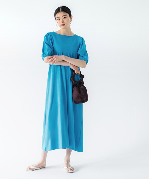 パフスリーブカットソーワンピース