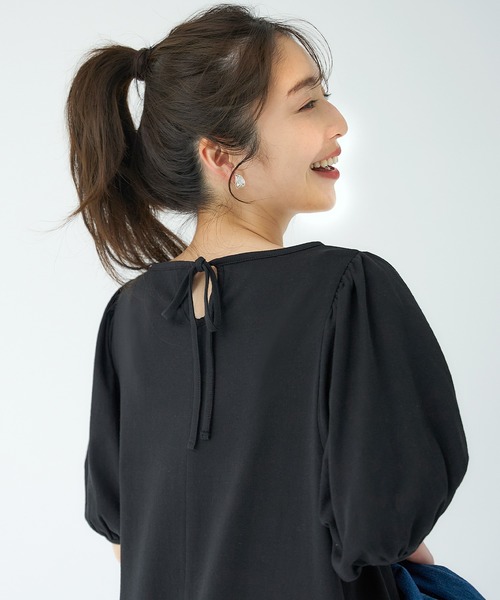 パフスリーブカットソーワンピース