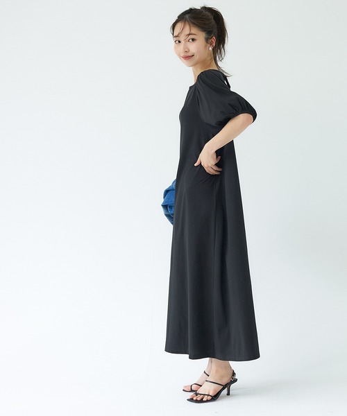 パフスリーブカットソーワンピース