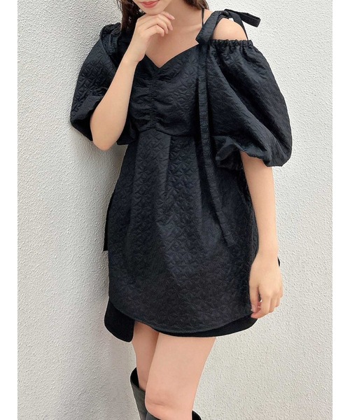 dazzlin（ダズリン）の「2WAYリボンジャガードブラウス（シャツ/ブラウス・レディース・オフホワイト/ブラック・FREE）」の19枚目の写真