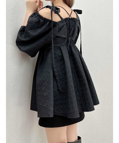 dazzlin（ダズリン）の「2WAYリボンジャガードブラウス（シャツ/ブラウス・レディース・オフホワイト/ブラック・FREE）」の21枚目の写真