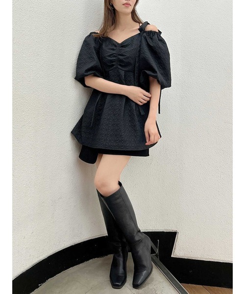 dazzlin（ダズリン）の「2WAYリボンジャガードブラウス（シャツ/ブラウス・レディース・オフホワイト/ブラック・FREE）」の20枚目の写真