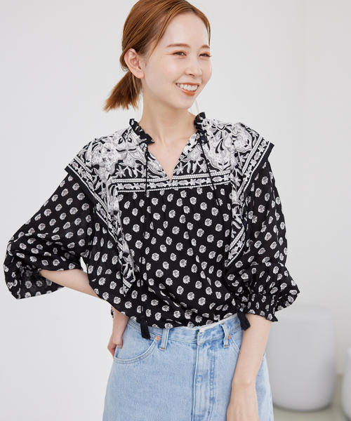 SLOBE IENA（スローブイエナ）の「インドパネルパターンブラウス