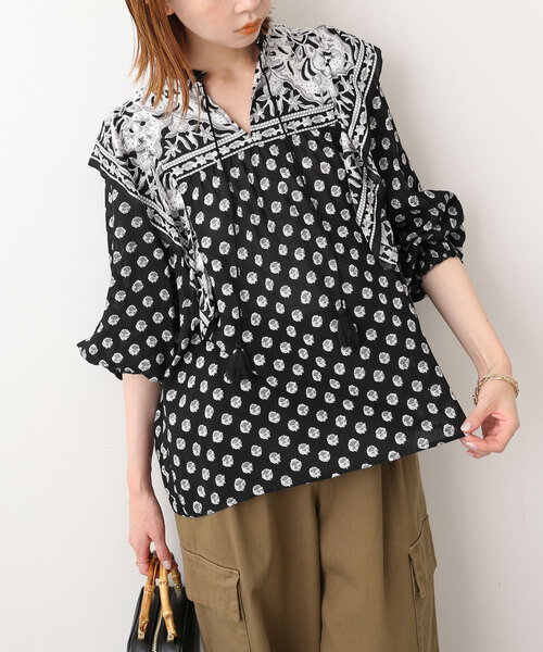 SLOBE IENA（スローブイエナ）の「インドパネルパターンブラウス
