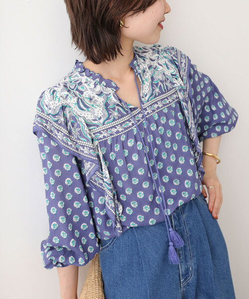 SLOBE IENA（スローブイエナ）の「インドパネルパターンブラウス