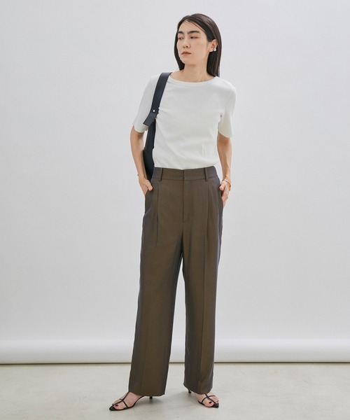 SALON adam et rope'(サロン アダム エ ロペ)の「キュプラカルゼストレートイージーパンツ(その他パンツ・レディース・ダークブラウン/ブラック/ダークラベンダー・M/S)」の8枚目の写真