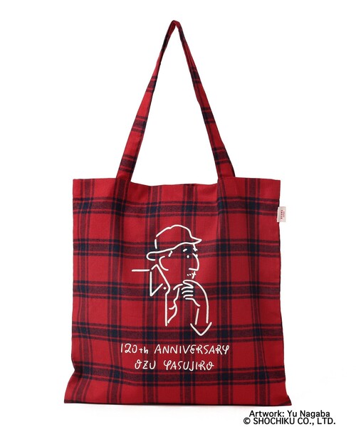 BEAMS JAPAN(ビームス ジャパン)の「小津安二郎監督 × BEAMS JAPAN / アニバーサリー ロゴ トートバッグ チェック(トートバッグ・メンズ・レッド・ONE SIZE)」の12枚目の写真