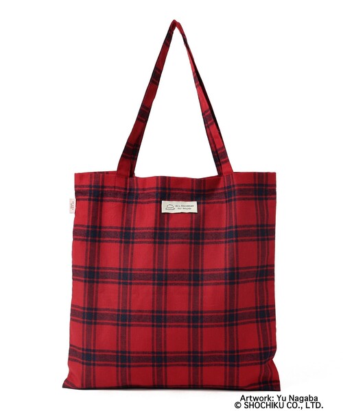 BEAMS JAPAN(ビームス ジャパン)の「小津安二郎監督 × BEAMS JAPAN / アニバーサリー ロゴ トートバッグ チェック(トートバッグ・メンズ・レッド・ONE SIZE)」の6枚目の写真