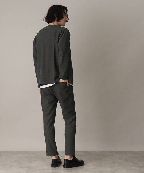 THE SHOP TK (ザ ショップ ティーケー )の「◆【セットアップ対応可/吸水速乾/イージーケア】シャリルジャージノーカラーカーディガン(カーディガン/ボレロ・メンズ・ネイビー/ブラウン系/チャコールグレー・02/03/04)」の16枚目の写真