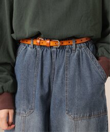 型押しロゴ革ベルト