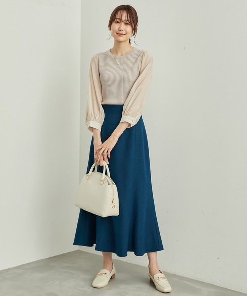 ROPE' PICNIC（ロペピクニック）の「シアースリーブニットプルオーバー（ニット/セーター・レディース・ブラック/ベージュ/グレー/ブルー・38）」の13枚目の写真