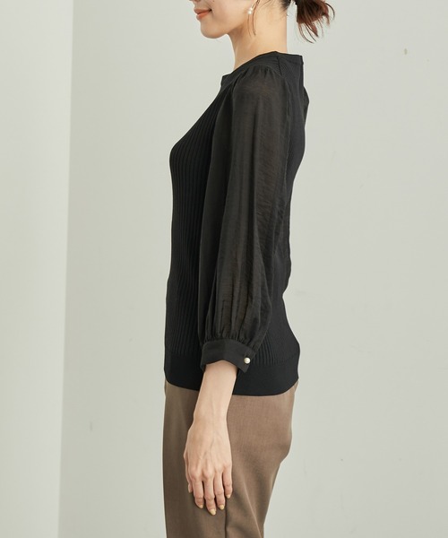 ROPE' PICNIC（ロペピクニック）の「シアースリーブニットプルオーバー（ニット/セーター・レディース・ブラック/ベージュ/グレー/ブルー・38）」の21枚目の写真