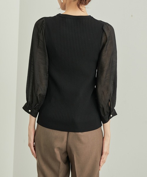 ROPE' PICNIC（ロペピクニック）の「シアースリーブニットプルオーバー（ニット/セーター・レディース・ブラック/ベージュ/グレー/ブルー・38）」の22枚目の写真