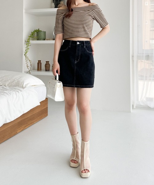 Heather（ヘザー）の「DENIMミニスカート 966378（デニムスカート