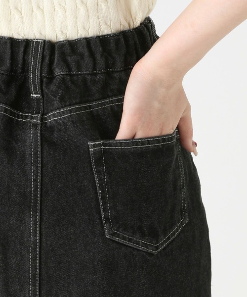   Jeans ローヘム デニム ミニ スカート 送関込 セール】デニム前ポケットデニムミニスカート（デニムスカート