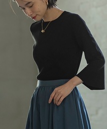 OPAQUE.CLIP | フレアスリーブコットンニット【UVケア/洗濯機洗い可】(ニット/セーター)
