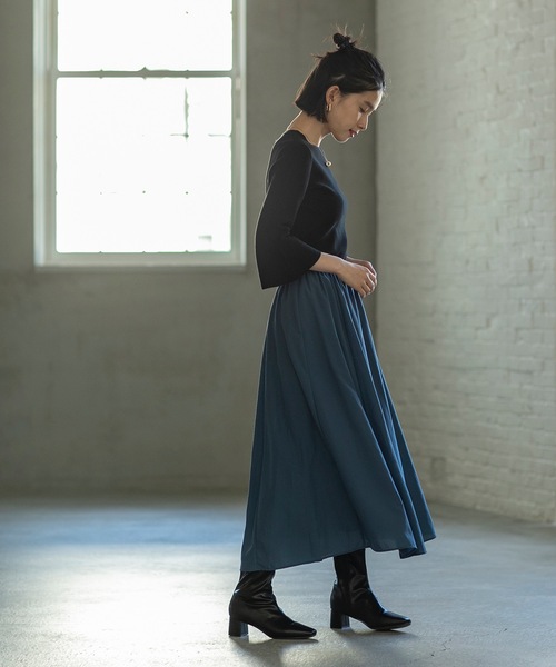 OPAQUE.CLIP（オペークドットクリップ）の「◆フレアスリーブコットンニット【UVケア/洗濯機洗い可】（ニット/セーター・レディース・ボルドー/ブルー/ブラック/ライトグレー・40/38/36）」の17枚目の写真