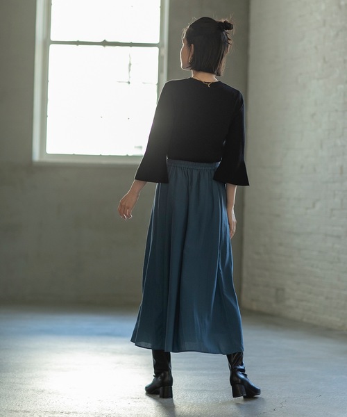 OPAQUE.CLIP（オペークドットクリップ）の「◆フレアスリーブコットンニット【UVケア/洗濯機洗い可】（ニット/セーター・レディース・ボルドー/ブルー/ブラック/ライトグレー・40/38/36）」の18枚目の写真