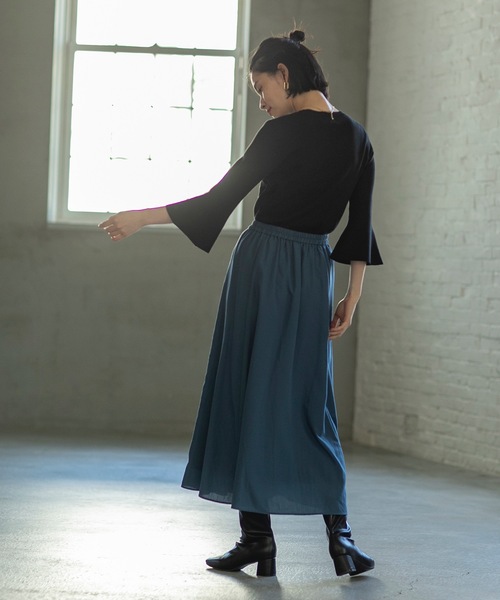 OPAQUE.CLIP（オペークドットクリップ）の「◆フレアスリーブコットンニット【UVケア/洗濯機洗い可】（ニット/セーター・レディース・ボルドー/ブルー/ブラック/ライトグレー・40/38/36）」の19枚目の写真