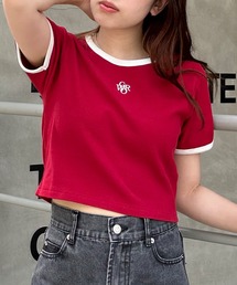 胸刺しゅうロゴリンガーリブTシャツ