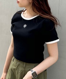 胸刺しゅうロゴリンガーリブTシャツ
