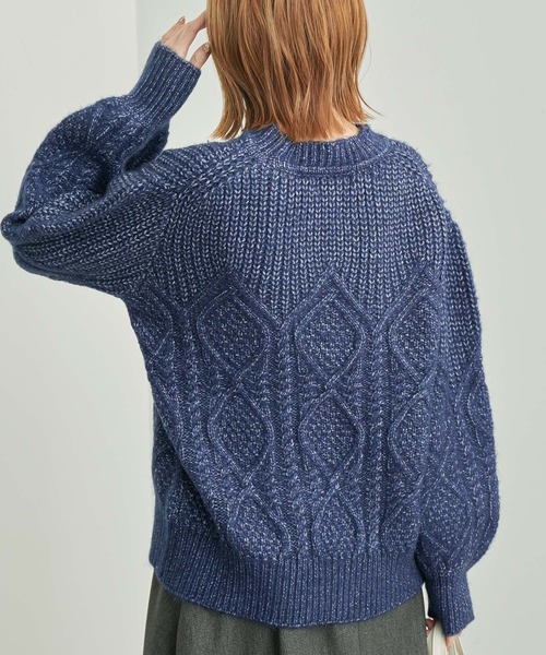 ROPE' PICNIC（ロペピクニック）の「リンクコーデ /エアリーヤーンケーブルニットプルオーバー（ニット/セーター・レディース・ネイビー/ライトグレー/レッド/ブルー・38）」の12枚目の写真