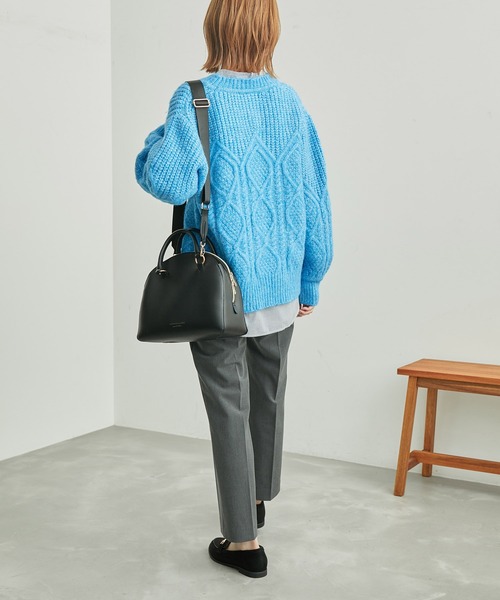 ROPE' PICNIC（ロペピクニック）の「リンクコーデ /エアリーヤーンケーブルニットプルオーバー（ニット/セーター・レディース・ネイビー/ライトグレー/レッド/ブルー・38）」の14枚目の写真