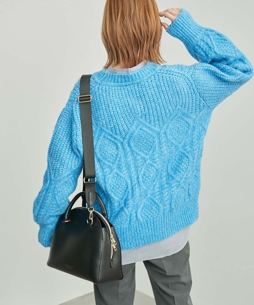 ROPE' PICNIC（ロペピクニック）の「リンクコーデ /エアリーヤーンケーブルニットプルオーバー（ニット/セーター・レディース・ネイビー/ライトグレー/レッド/ブルー・38）」の16枚目の写真