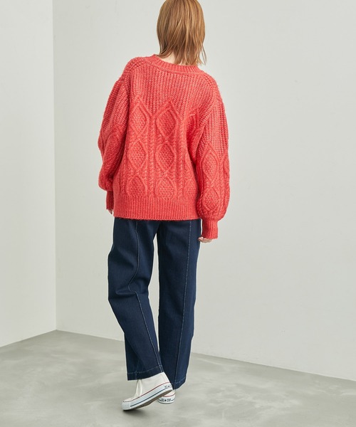 ROPE' PICNIC（ロペピクニック）の「リンクコーデ /エアリーヤーンケーブルニットプルオーバー（ニット/セーター・レディース・ネイビー/ライトグレー/レッド/ブルー・38）」の19枚目の写真