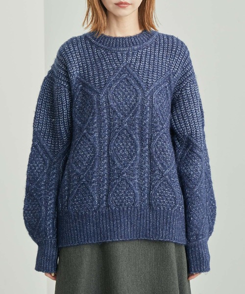 ROPE' PICNIC（ロペピクニック）の「リンクコーデ /エアリーヤーンケーブルニットプルオーバー（ニット/セーター・レディース・ネイビー/ライトグレー/レッド/ブルー・38）」の21枚目の写真