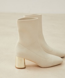 Juze | 【保温・抗菌防臭】スクエアトゥニットショートブーツ(ブーツ)