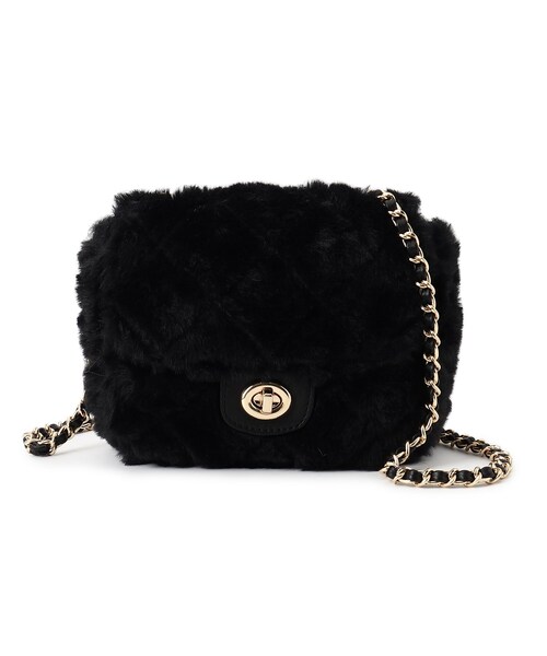 SHOO・LA・RUE（シューラルー）の「◆フェイクファーキルトショルダーバッグ（ショルダーバッグ・レディース・ベージュ/ライトパープル/ブラック・00）」の2枚目の写真