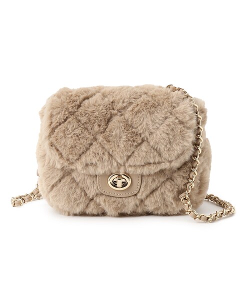 SHOO・LA・RUE（シューラルー）の「◆フェイクファーキルトショルダーバッグ（ショルダーバッグ・レディース・ベージュ/ライトパープル/ブラック・00）」の5枚目の写真