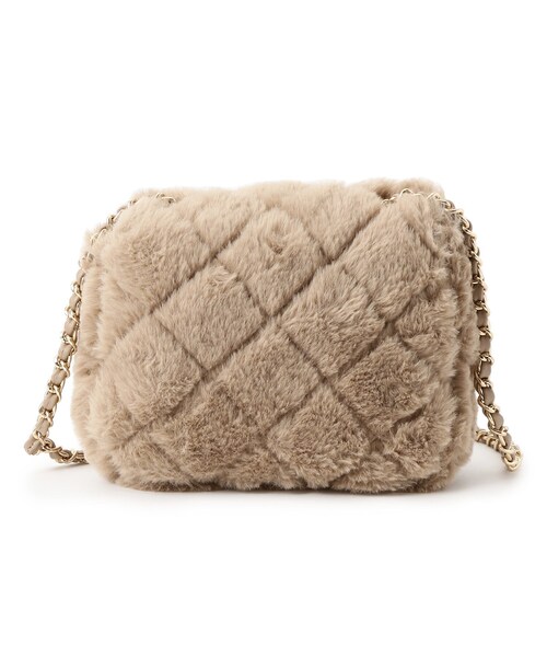 SHOO・LA・RUE（シューラルー）の「◆フェイクファーキルトショルダーバッグ（ショルダーバッグ・レディース・ベージュ/ライトパープル/ブラック・00）」の7枚目の写真