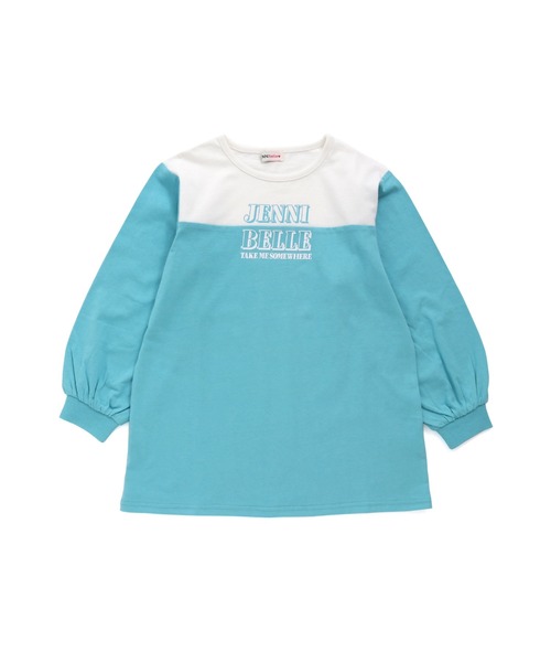 JENNI belle（ジェニィベル）の「【WEB限定】【コットン100％】バイカラーロング丈ロンT（Tシャツ/カットソー・キッズ・サックスブルー/オレンジ/ピンク・140cm/160cm/130cm/150cm）」の16枚目の写真