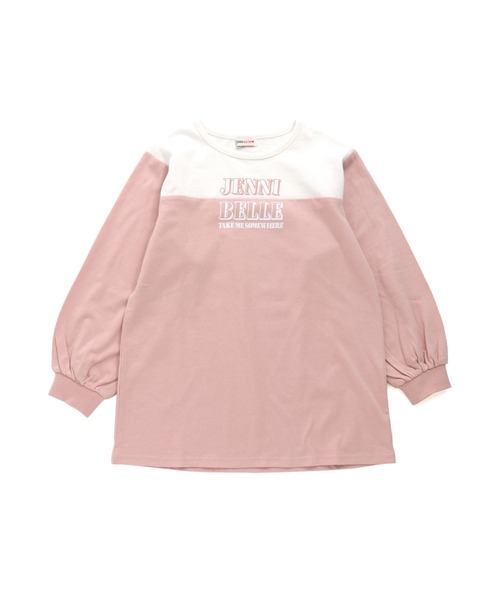 JENNI belle（ジェニィベル）の「【WEB限定】【コットン100％】バイカラーロング丈ロンT（Tシャツ/カットソー・キッズ・サックスブルー/オレンジ/ピンク・140cm/160cm/130cm/150cm）」の18枚目の写真