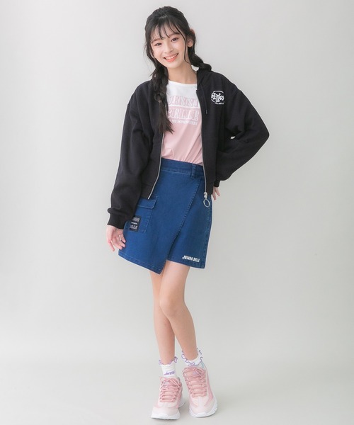 JENNI belle（ジェニィベル）の「【WEB限定】【コットン100％】バイカラーロング丈ロンT（Tシャツ/カットソー・キッズ・サックスブルー/オレンジ/ピンク・140cm/160cm/130cm/150cm）」の10枚目の写真