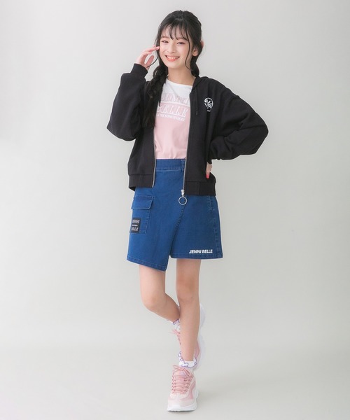 JENNI belle（ジェニィベル）の「【WEB限定】【コットン100％】バイカラーロング丈ロンT（Tシャツ/カットソー・キッズ・サックスブルー/オレンジ/ピンク・140cm/160cm/130cm/150cm）」の12枚目の写真