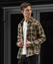 SOMEDIFF | 【SOMEDIFF】ピグメント加工オンブレチェックネルシャツ メンズ ブロックチェック 長袖シャツ ビッグシルエット 秋服(シャツ/ブラウス)