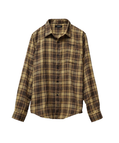 セール】【SOMEDIFF】ピグメント加工オンブレチェックネルシャツ
