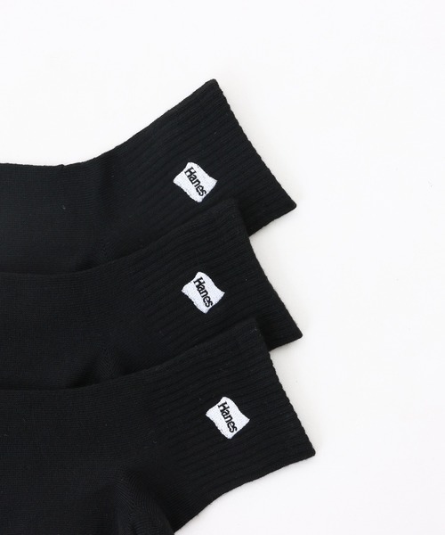 HANES（ヘインズ）の「【Hanes/ヘインズ】メンズ 【3足組】クォーターレングスソックス【ノンパイル】（ソックス/靴下・メンズ・ブラック/ホワイト・SMALL/MEDIUM）」の3枚目の写真