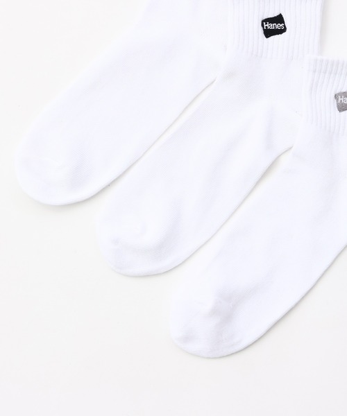 HANES（ヘインズ）の「【Hanes/ヘインズ】メンズ 【3足組】クォーターレングスソックス【ノンパイル】（ソックス/靴下・メンズ・ブラック/ホワイト・SMALL/MEDIUM）」の7枚目の写真