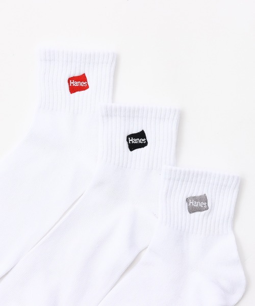 HANES（ヘインズ）の「【Hanes/ヘインズ】メンズ 【3足組】クォーターレングスソックス【ノンパイル】（ソックス/靴下・メンズ・ブラック/ホワイト・SMALL/MEDIUM）」の8枚目の写真