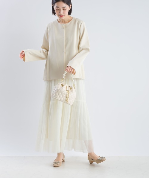 PICCIN（ピッチン）の「【セットアップ可能】チュールレイヤードスカート（スカート・レディース・ブラック/オフホワイト・M/L）」の3枚目の写真